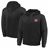 Men's San Francisco 49ers Majestic Cap Logo Full Zip Hoodie Black,baseball caps,new era cap wholesale,wholesale hats